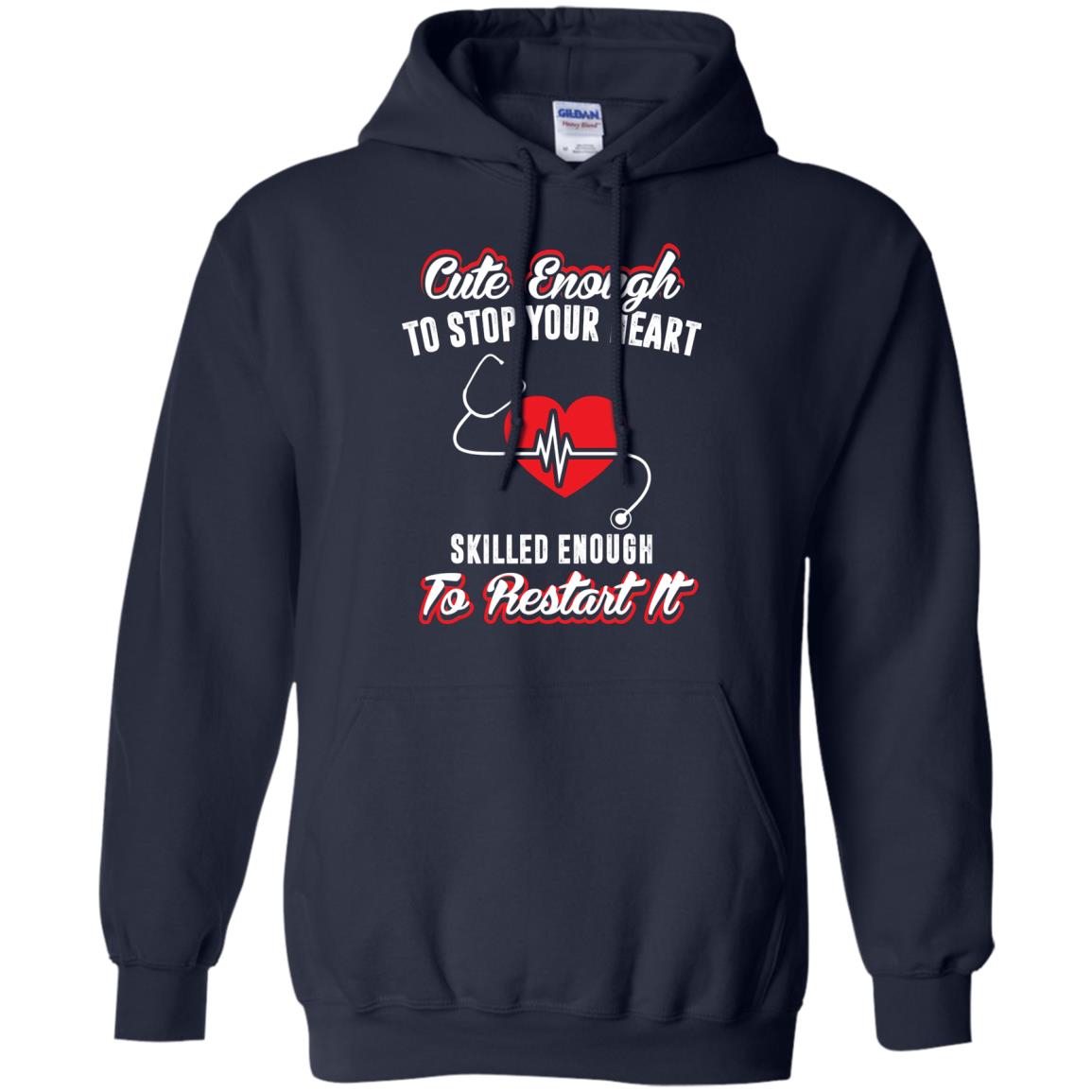 Cute Enough To Stop Your Heart Heart Disease T-shirt Navy