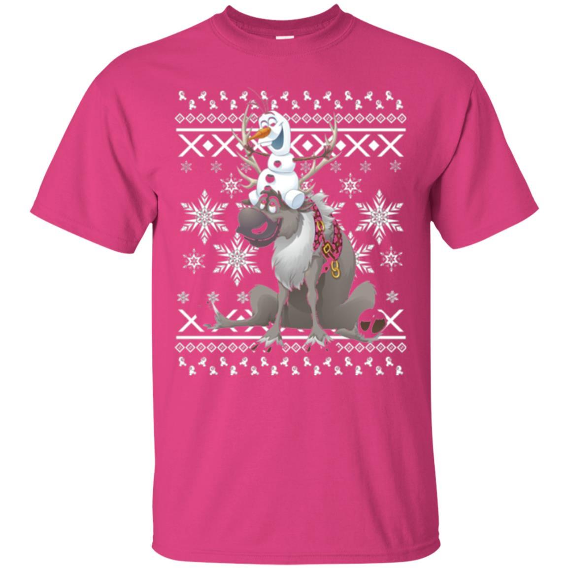 Film T-shirt Frozen Olaf Sven Riding Antler Heliconia