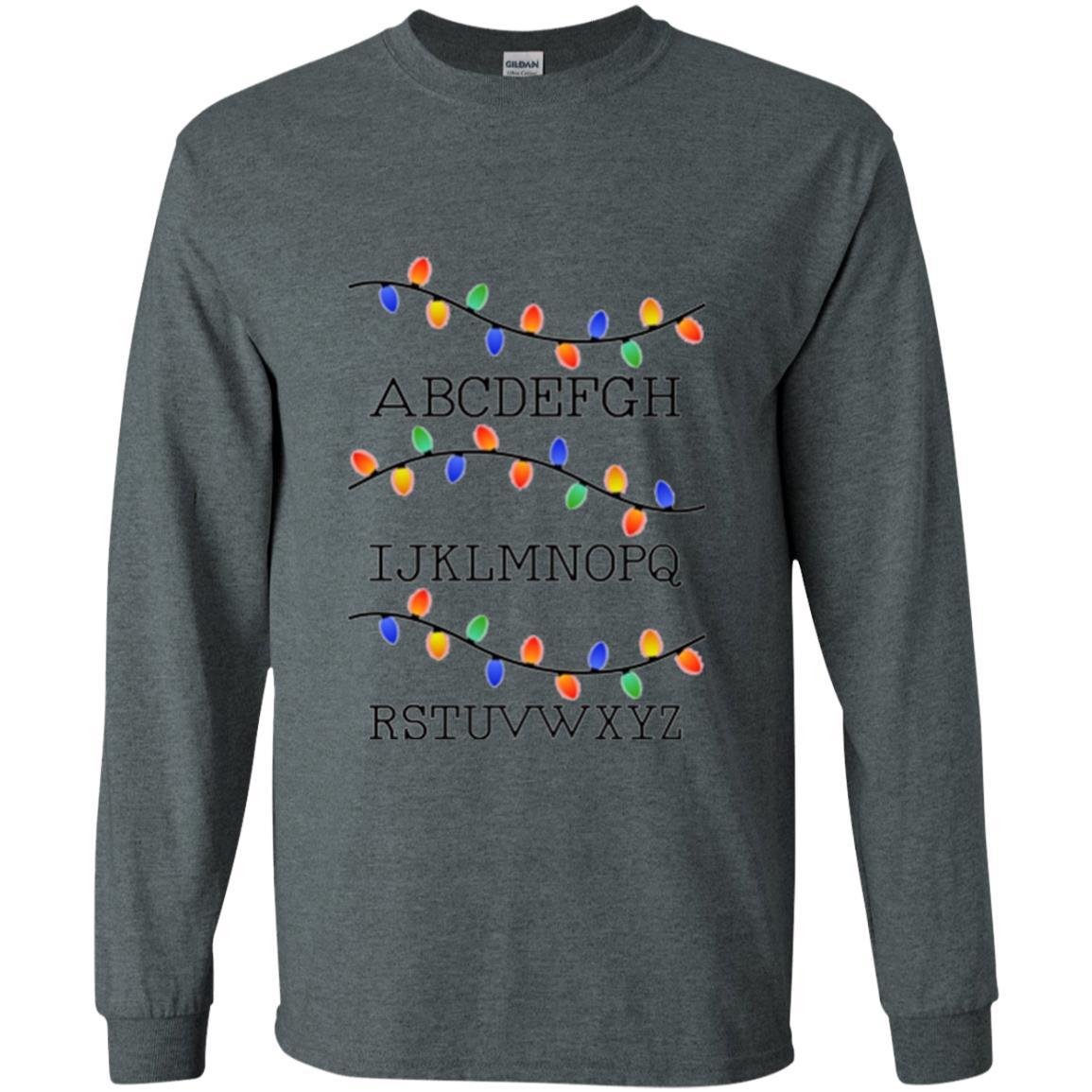 Alphabet Christmas Fairy Lights Dark Heather