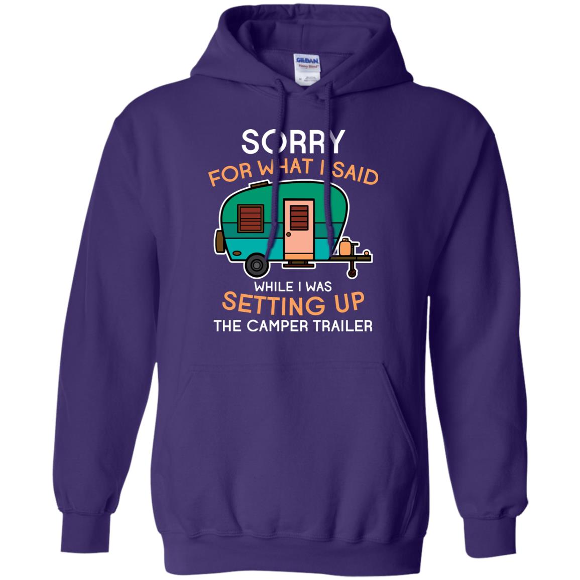Camping Lover T-shirt I Was Setting Up The Camper Trailer Purple