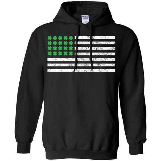 Usa Flag With Irish Shamrock St Patricks Day T-shirt Black