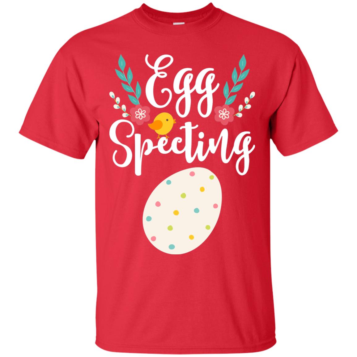 Egg Specting Announcement Pregnant Easter T-shirt Red