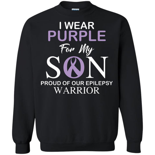 Epilepsy Warrior T-shirt I Wear Purple For My Son Proud Of Our Epilepsy Warrior Black