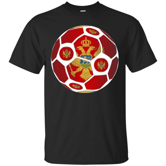 Montenegro Flag Soccer Ball Soccer Lover T-shirt Black