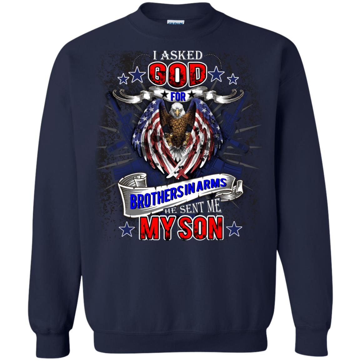 God Sent Me My Veteran Son Daddy T-shirt Navy