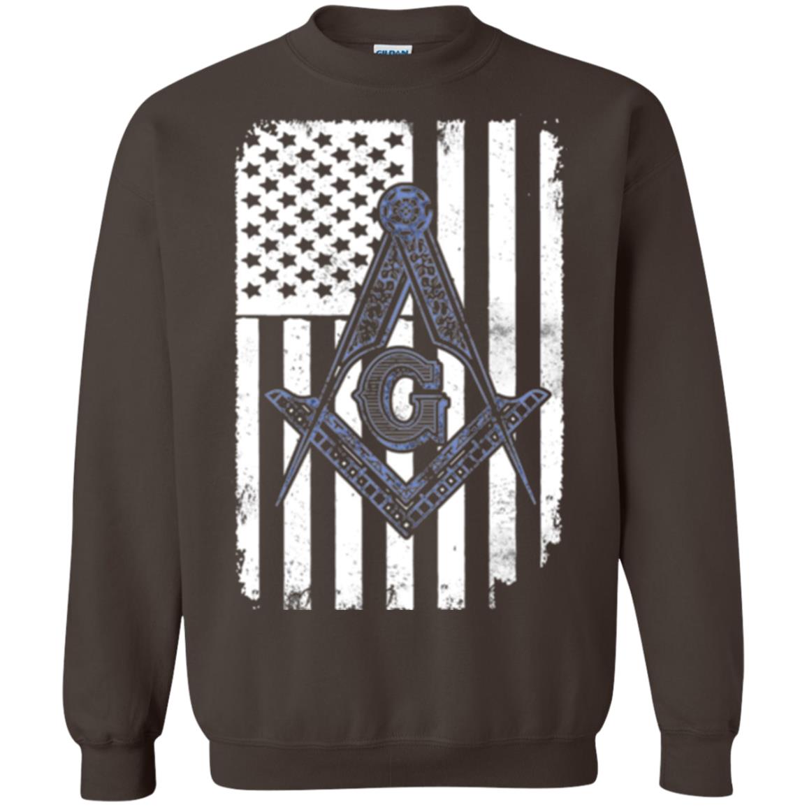 Freemason Usa Flag Logo Freemasonry America T-shirt Dark Chocolate