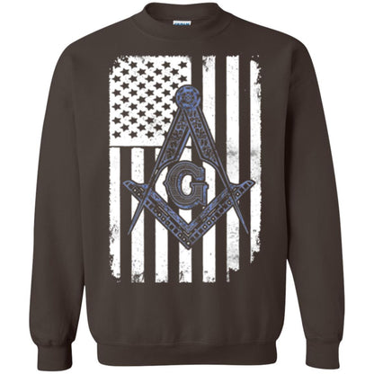 Freemason Usa Flag Logo Freemasonry America T-shirt Dark Chocolate