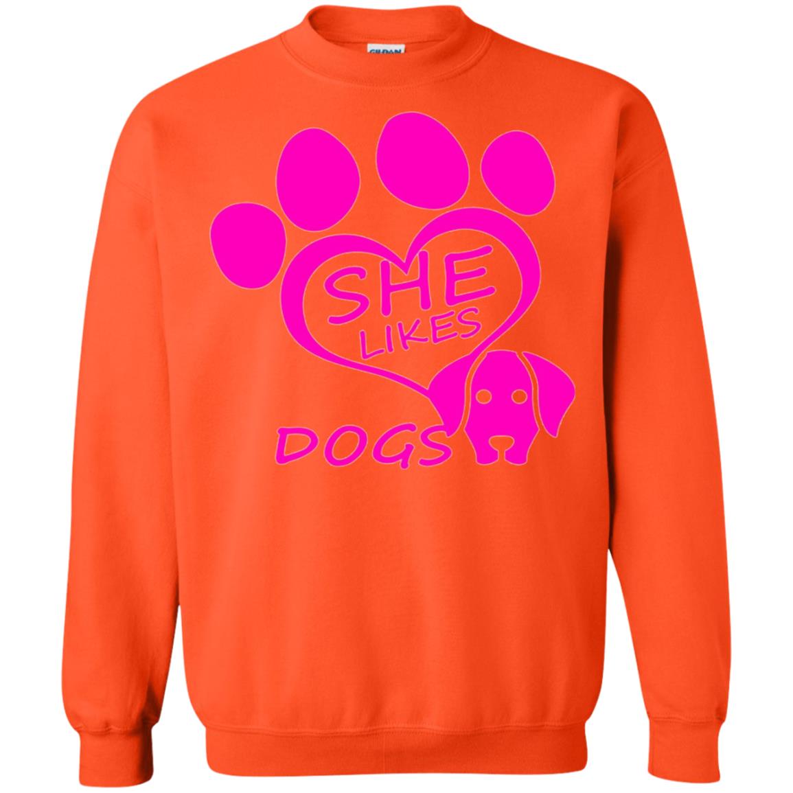 Dog Lovers Shirt She Likes Dogs Orange