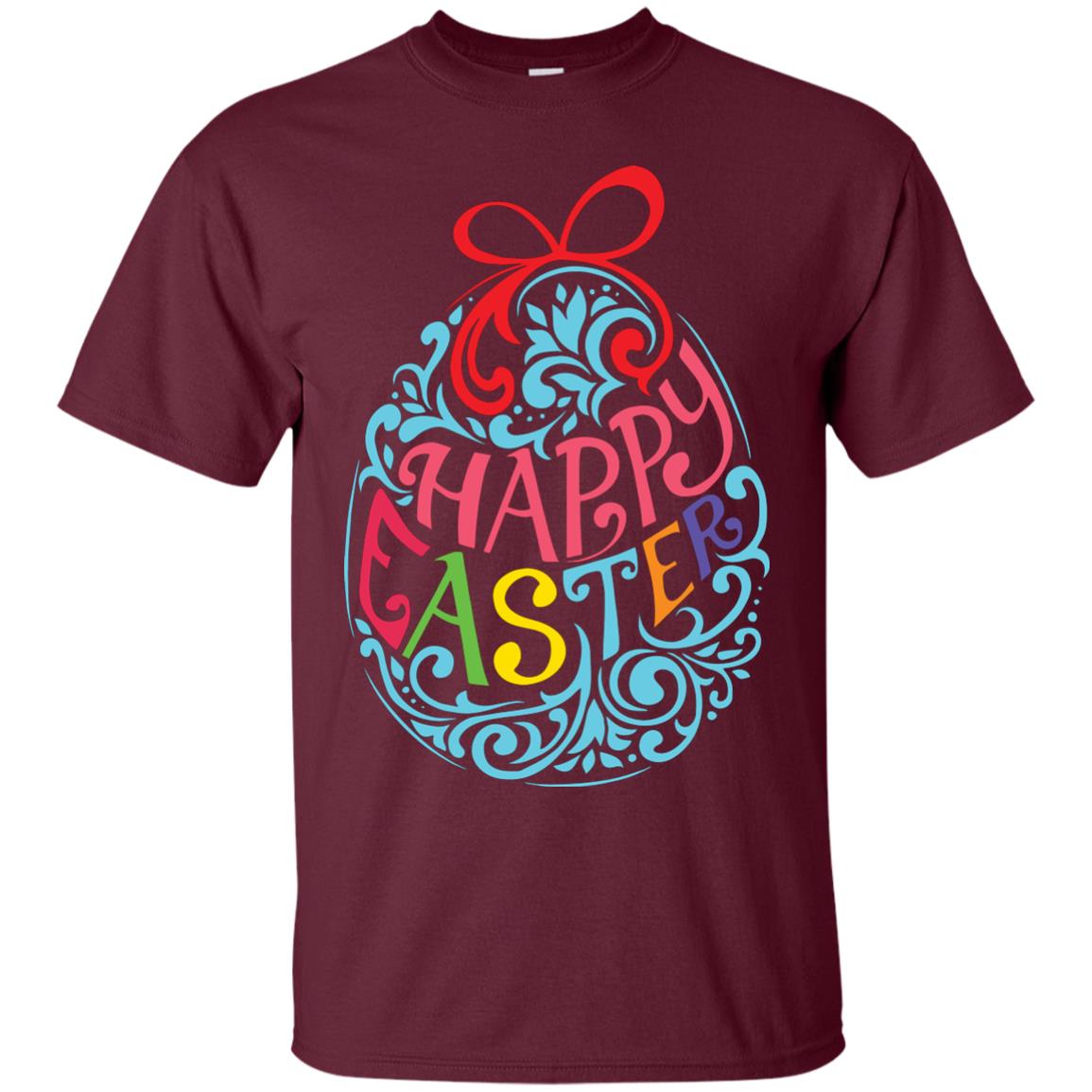 Happy Easter Day T-shirt Maroon