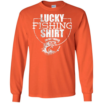 Fisherman T-shirt Lucky Fishing Shirt Do Not Wash Orange