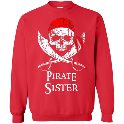 Family T-shirt Pirate Sister Jolly Roger Skull Crossbones Red