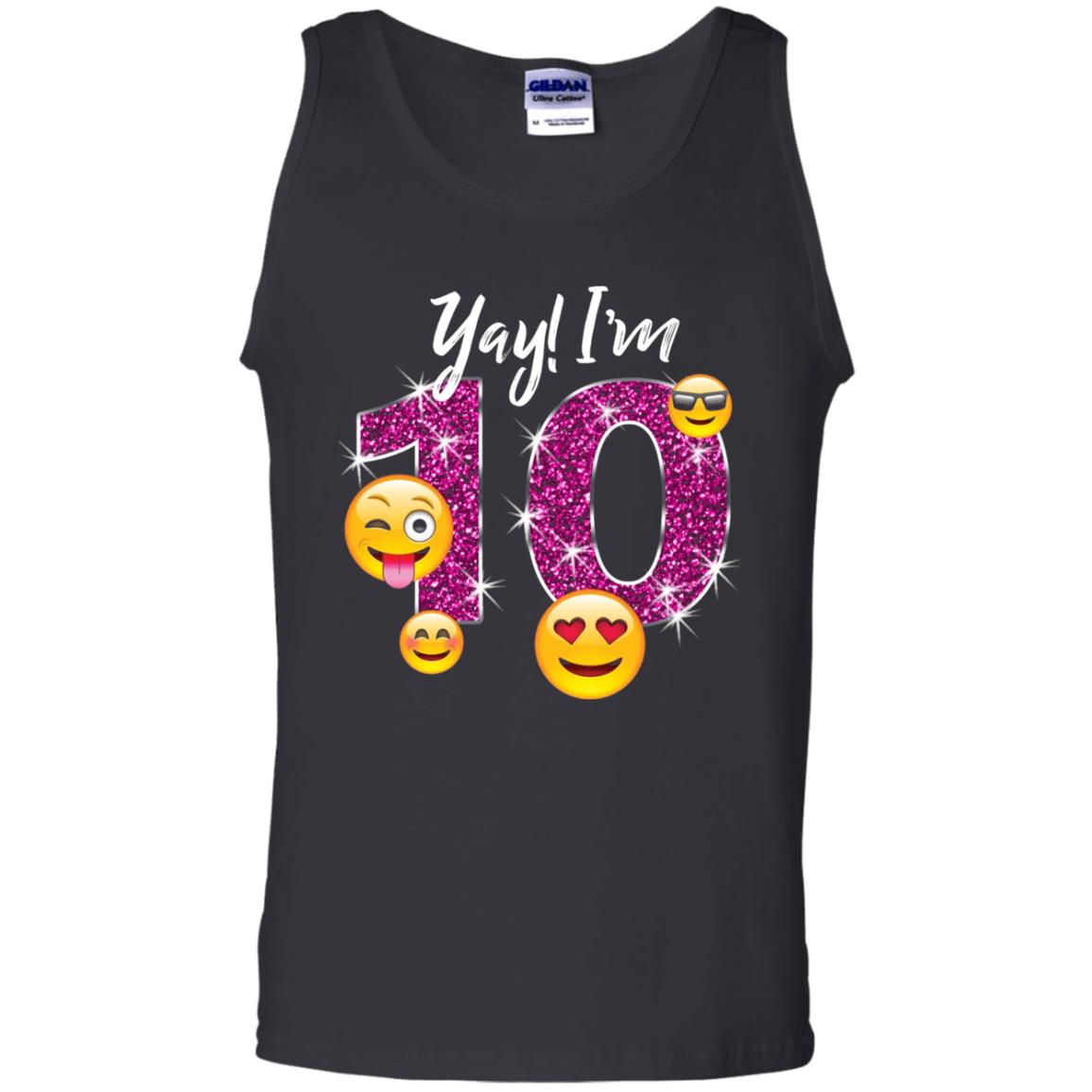 Funny Emoji Birthday 10th Birthday T-shirt Black