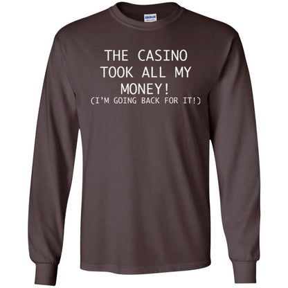 Gambler T-shirt The Casino Took All My Money Dark Chocolate