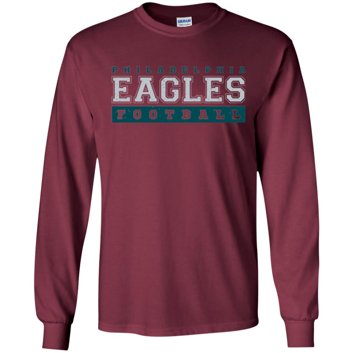 Football Lover T-shirt Philadelphia Football Fly Eagles Fly Collegiate Maroon