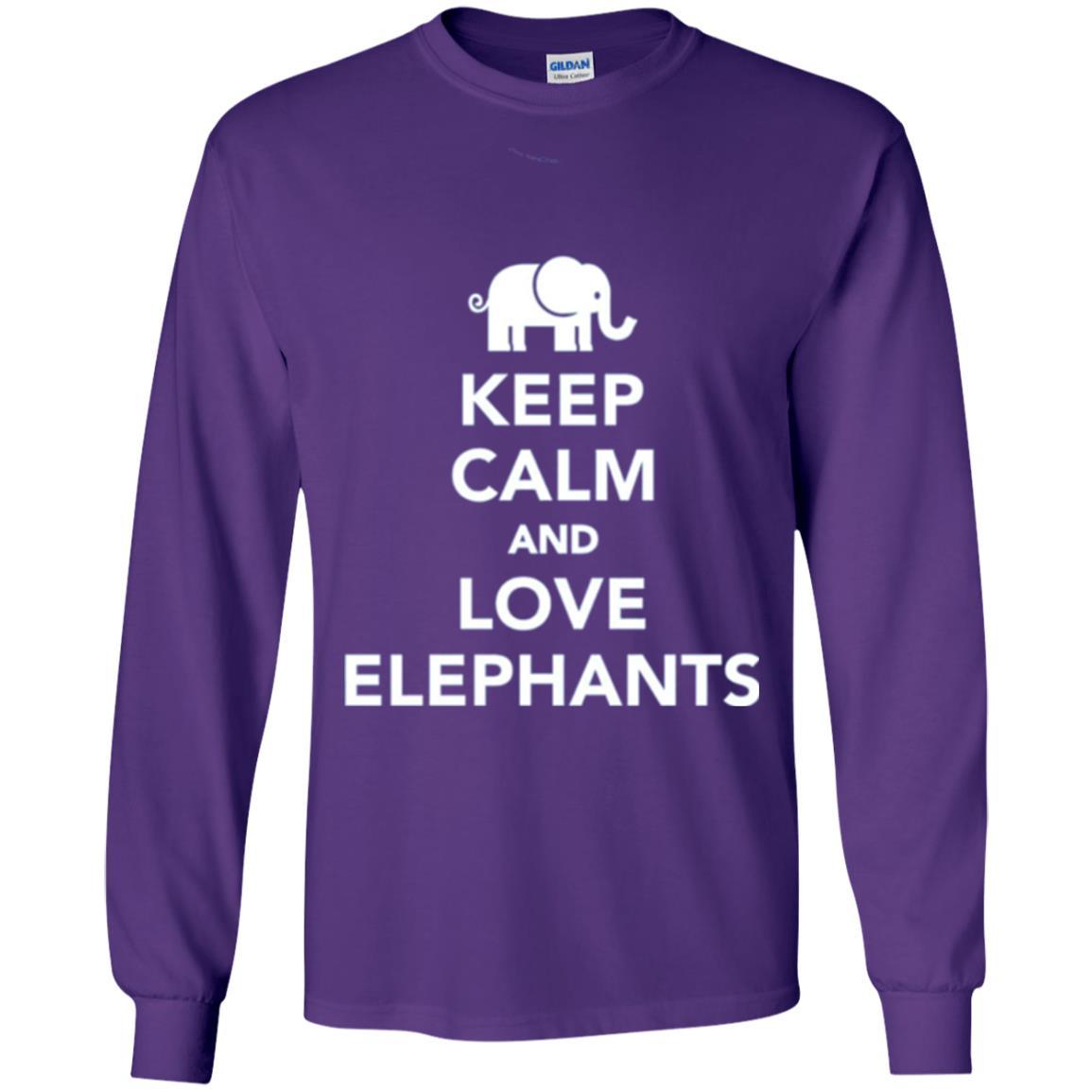 Elephant Lover T-shirt Keep Calm And Love Elephants T-shirt Purple