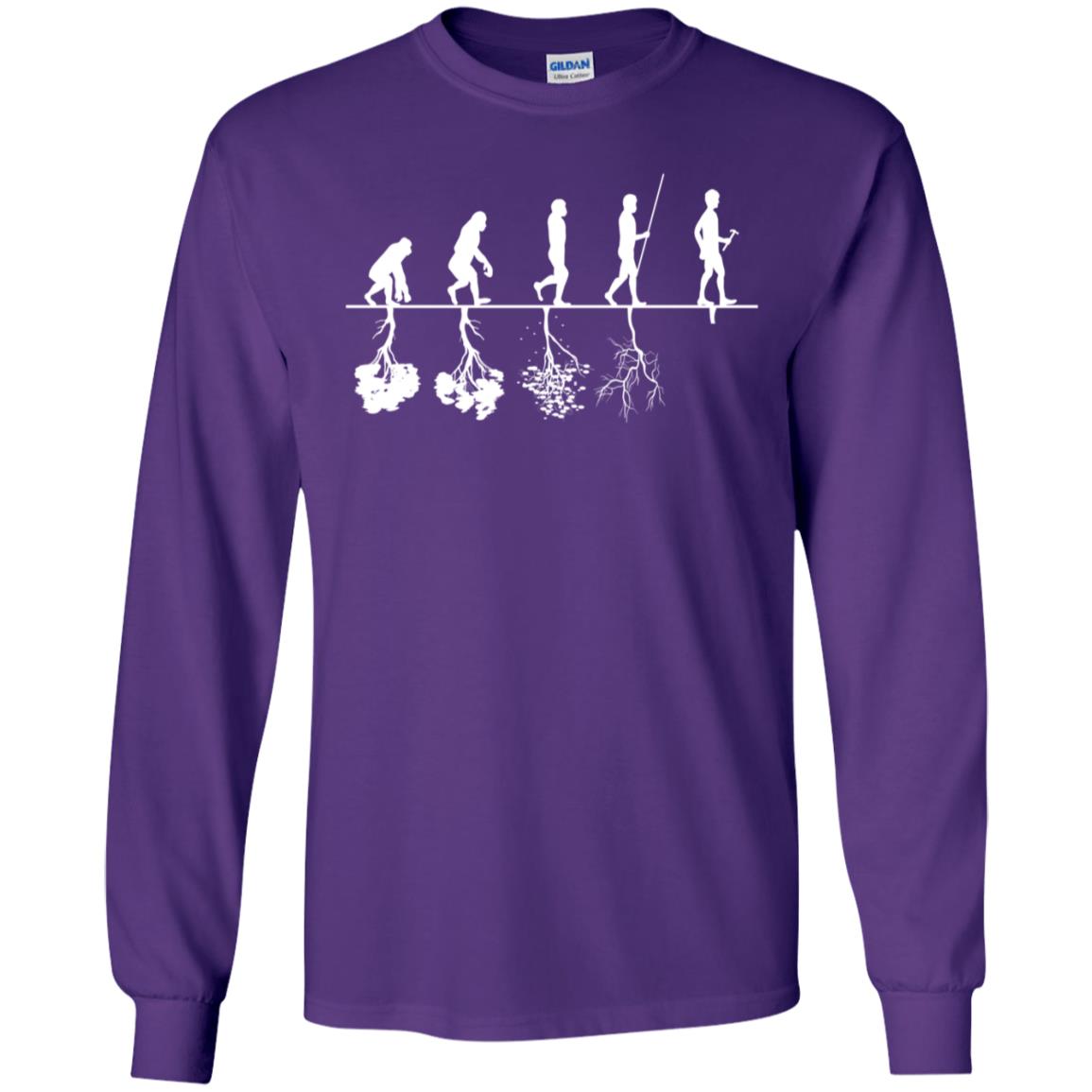 Evolution Tree Of Human Life Thinking Save Environment Shirt Purple