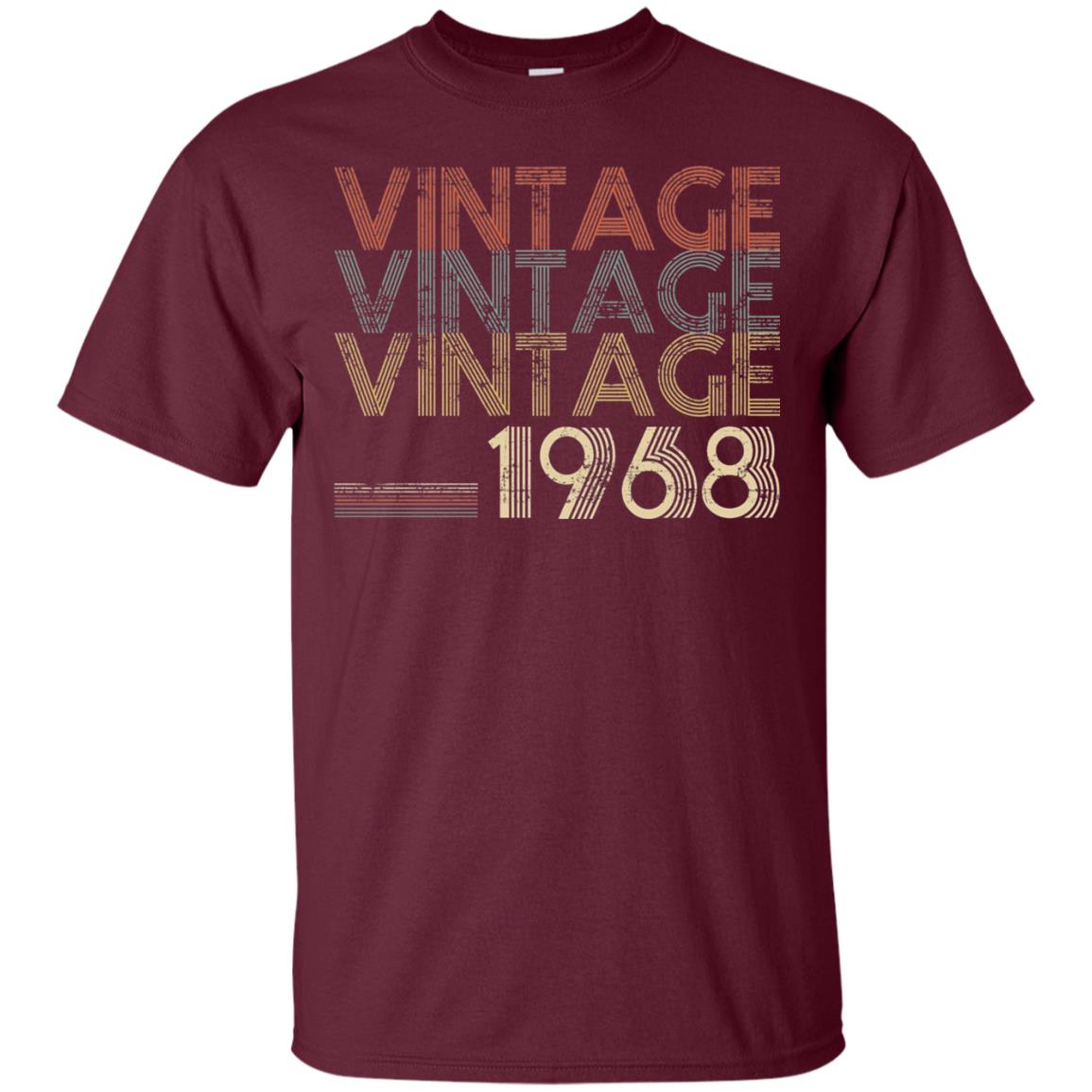 Retro Classic Vintage Born In 1968 50th Birthday T-shirt Maroon