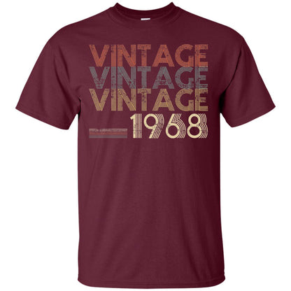 Retro Classic Vintage Born In 1968 50th Birthday T-shirt Maroon