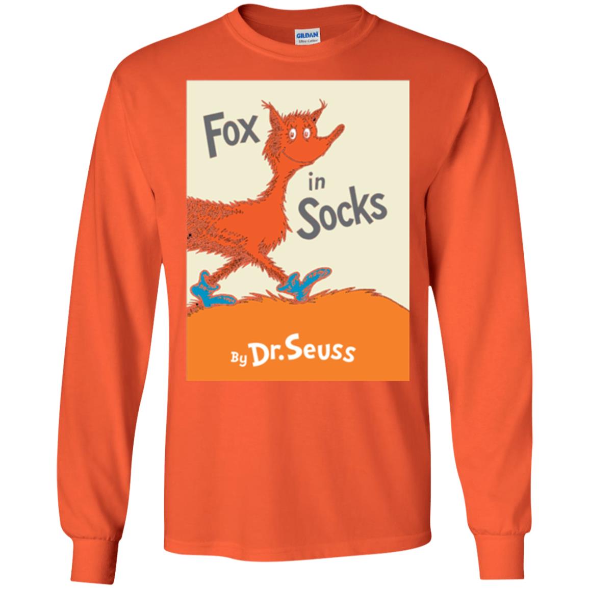 Dr. Seuss Fox In Socks Book Lover T-shirt Orange
