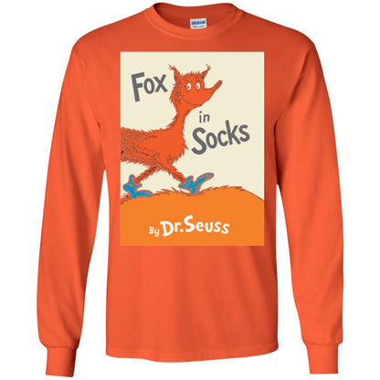 Dr. Seuss Fox In Socks Book Lover T-shirt Orange