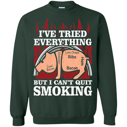 Tried Everything But Cant Quit Smoking Barbecue Shirt Forest Green