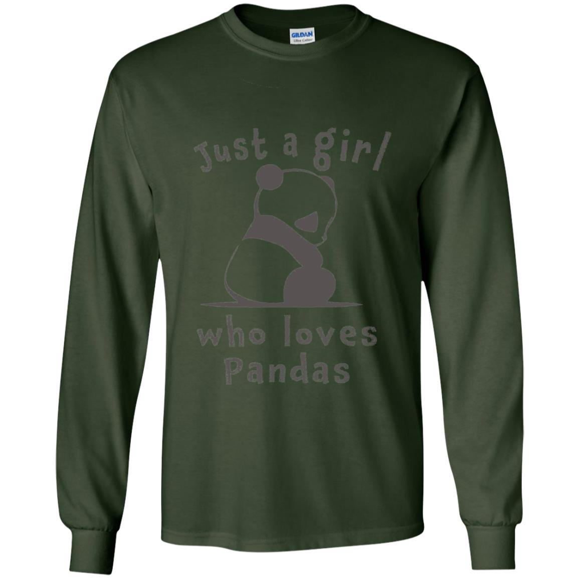 Panda Lover T-shirt Just A Girl Who Lover Pandas Forest Green