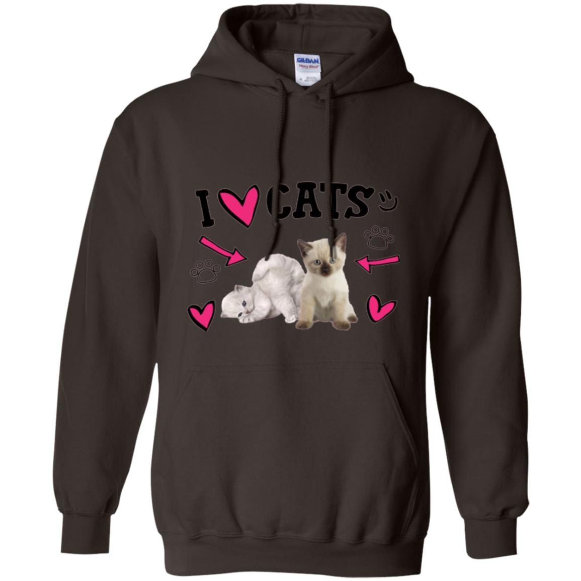 Cat Lover T-shirt I Love Cats Dark Chocolate