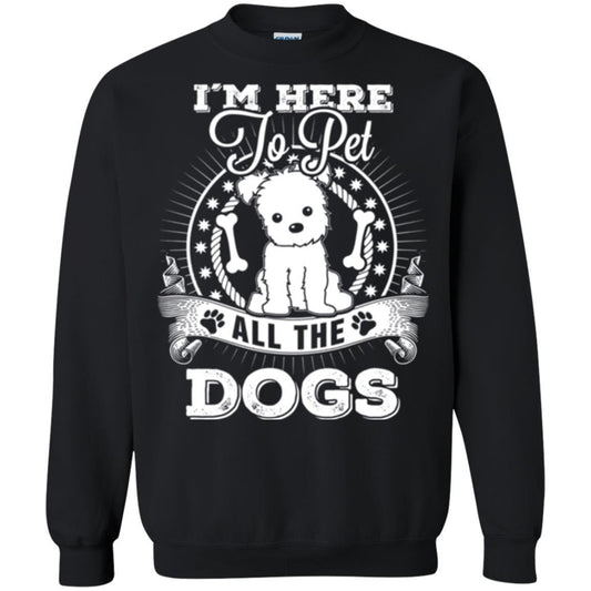 Dog Lover T-shirt I'm Here To Pet All The Dogs Black