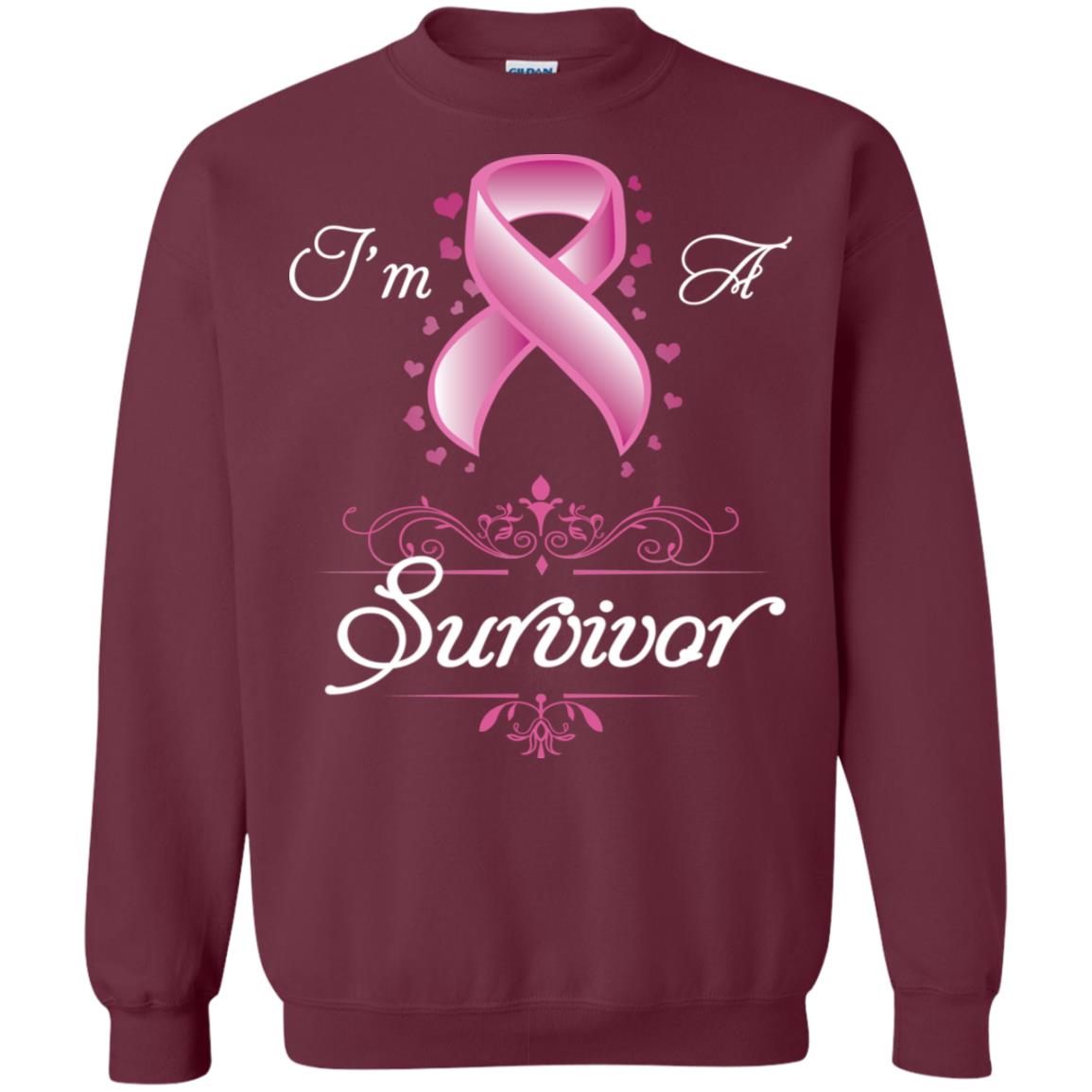 I Am A Survivor Breast Cancer Awareness Shirt Maroon