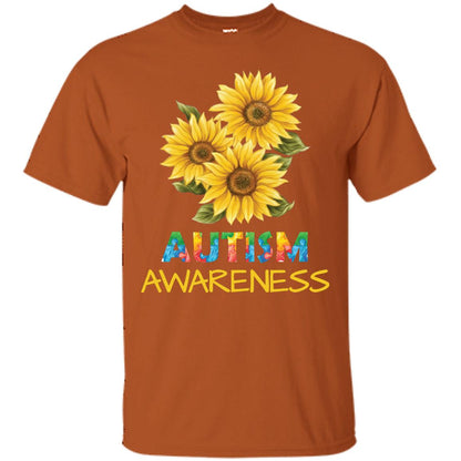 Autism Awareness Sunflower Shirt Texas Orange
