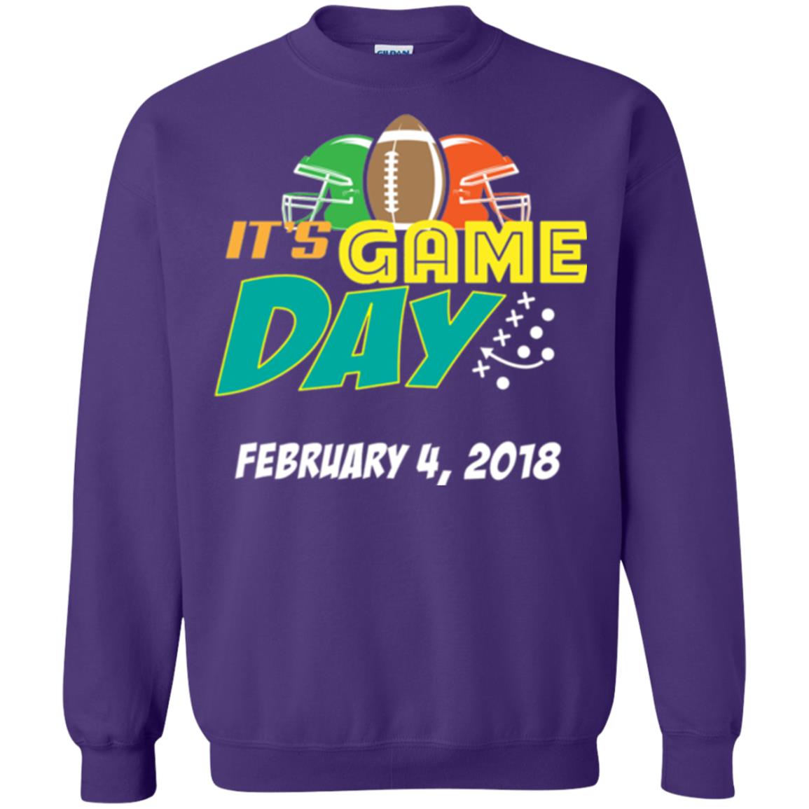 Football Lover T-shirt It_s Game Day February 4 2018 T-shirt Purple