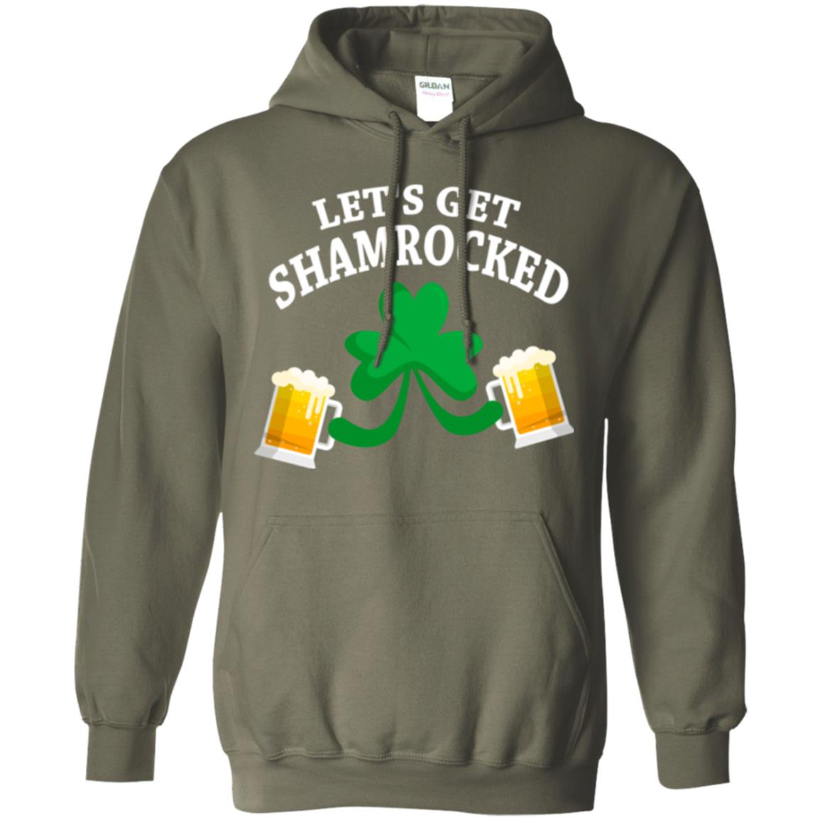 Patrick_s Day T-shirt Let_s Get Shamrocked Military Green