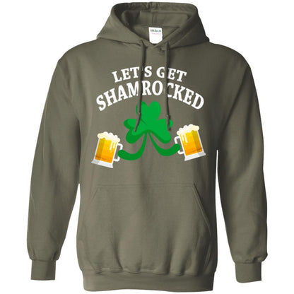 Patrick_s Day T-shirt Let_s Get Shamrocked Military Green
