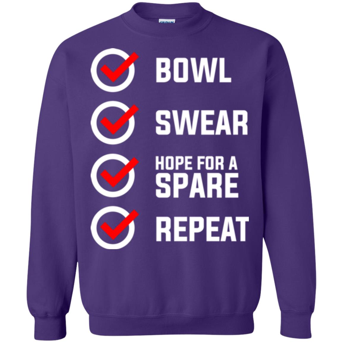 Bowling Lover T-shirt Bowl Swear Hope For A Spare Repeat Purple