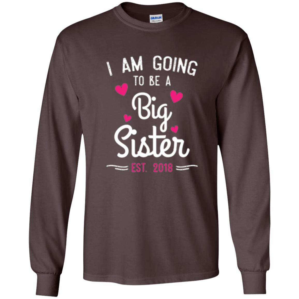 Family T-shirt I Am Going To Be A Big Sister Estimated 2018 Dark Chocolate