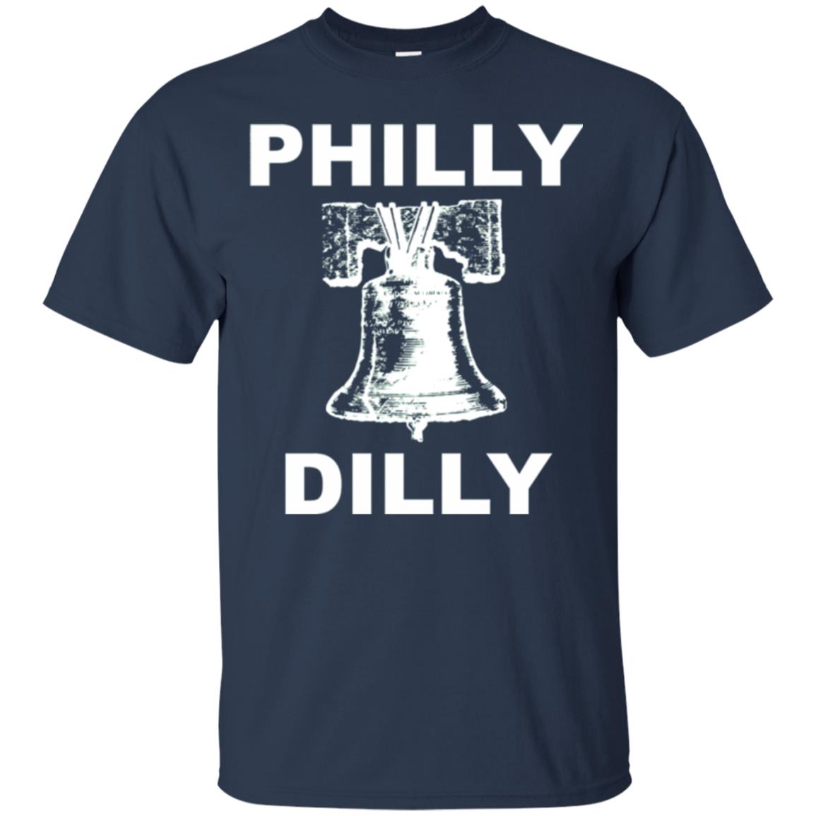 Football T-shirt Philly Dilly With Liberty Bell And Crack Philadelphia Navy