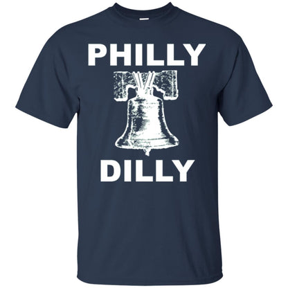 Football T-shirt Philly Dilly With Liberty Bell And Crack Philadelphia Navy