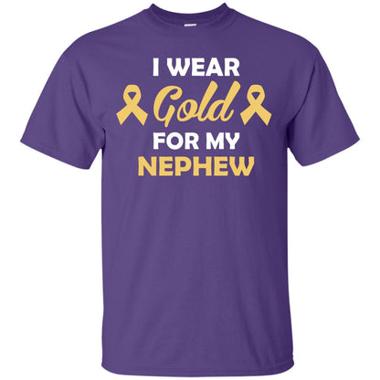 I Wear Gold For My Nephew Childhood Cancer Awareness Shirt Purple