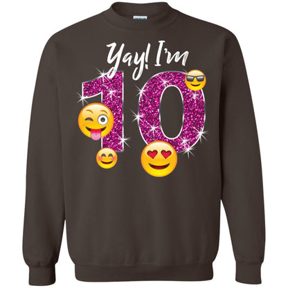 Funny Emoji Birthday 10th Birthday T-shirt Dark Chocolate