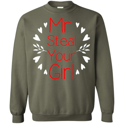 Funny Valentines Day Shirt Mr Steal Your Girl Military Green