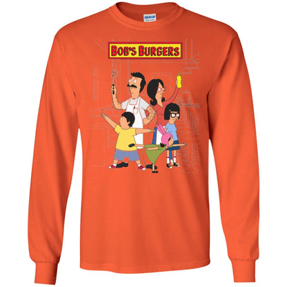 Family Group Hero Pose T-shirt Bob_s Burgers Orange