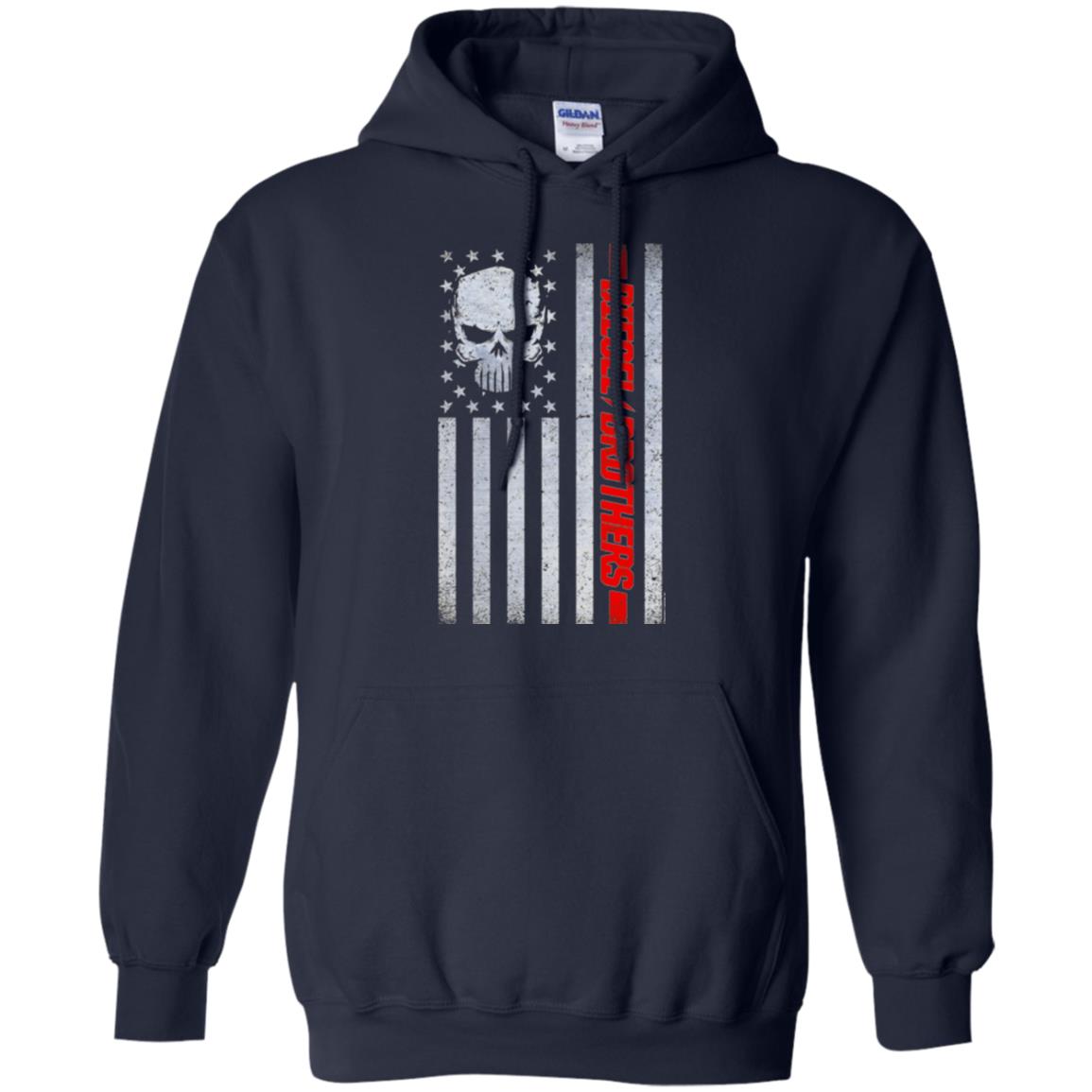 Grungy American Flag Skull Diesel Brothers T-shirt Navy