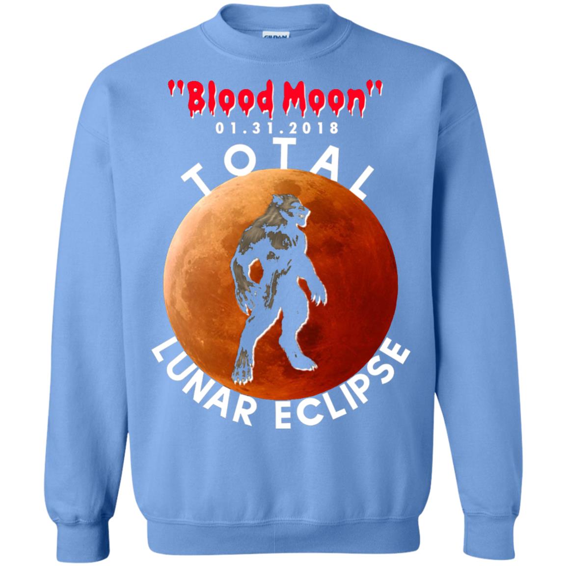 Best Total Lunar Eclipse Shirt 2018 - Blood Moon Werewolf T-shirt Carolina Blue