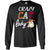 Crazy Cat Lady Chicken Shirt For Girls WomensG240 Gildan LS Ultra Cotton T-Shirt