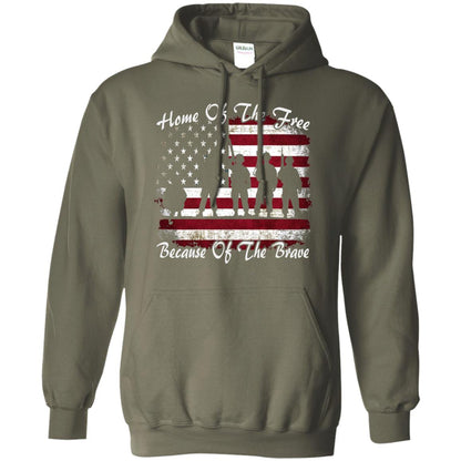 Home Of The Free Because Of The Brave Flag Military Shirt Military Green