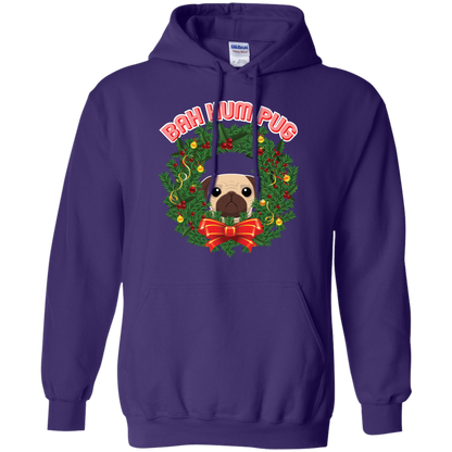 Christmas T-Shirt Bah Hum Pug Purple