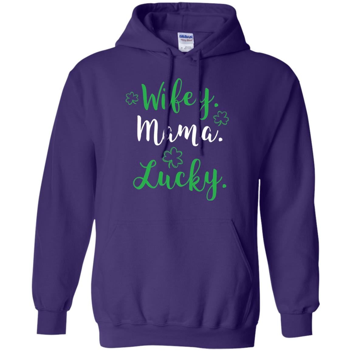 Wifey Mama Lucky Mom St Patricks Day T-shirt Purple