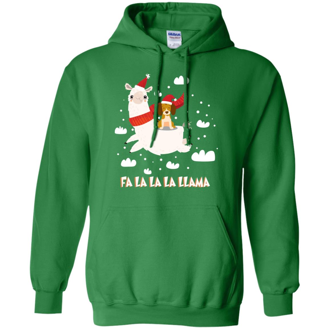 Fa La La La Llama With Beagle X-mas Gift Shirt Irish Green