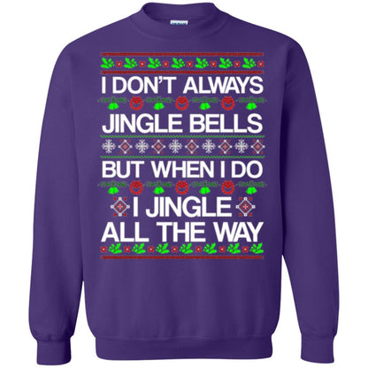 Christmas T-shirt I Don't Always Jingle Bells Purple
