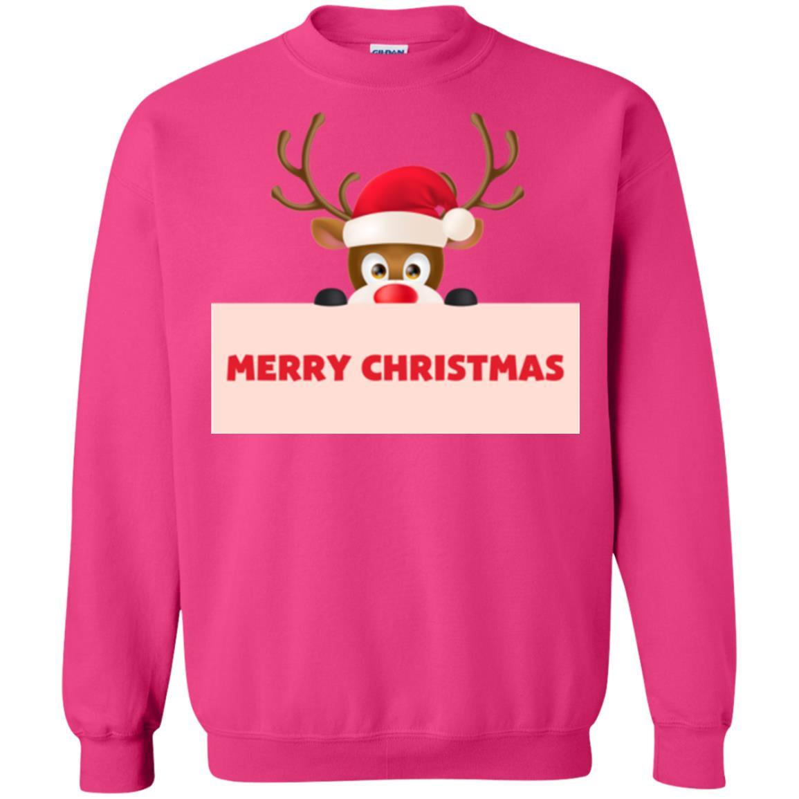 Christmas T-shirt Reindeer Merry Christmas T-shirt Heliconia
